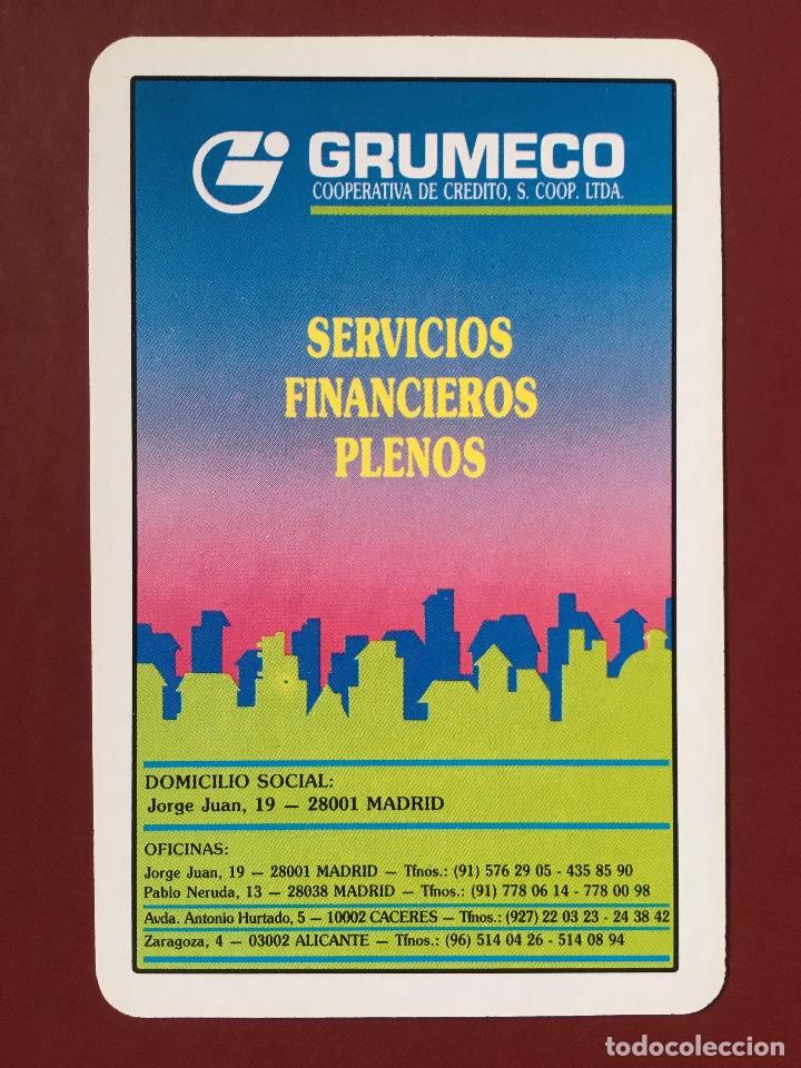 Colecionismo Calend&aacute;rios: calendario fournier 1991, nuevo
