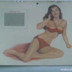 Coleccionismo Calendarios: HOJA DE CALENDARIO CON CHICA PIN UP: FEBRERO DE 1949 ........... 21 X 30 CM. Lote 184751391