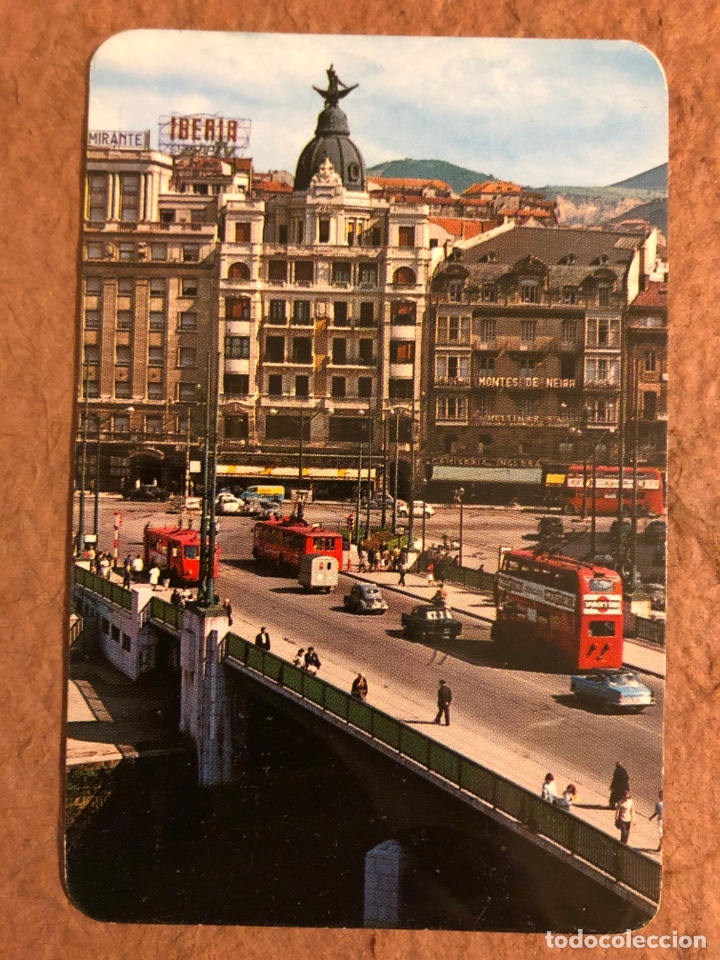Coleccionismo calendarios: BILBAO, PUENTE DE LA VICTORIA Y PLAZA DE ARRIAGA. CALENDARIO DE BOLSILLO DE 1969. 6,5 x 10 Cms.