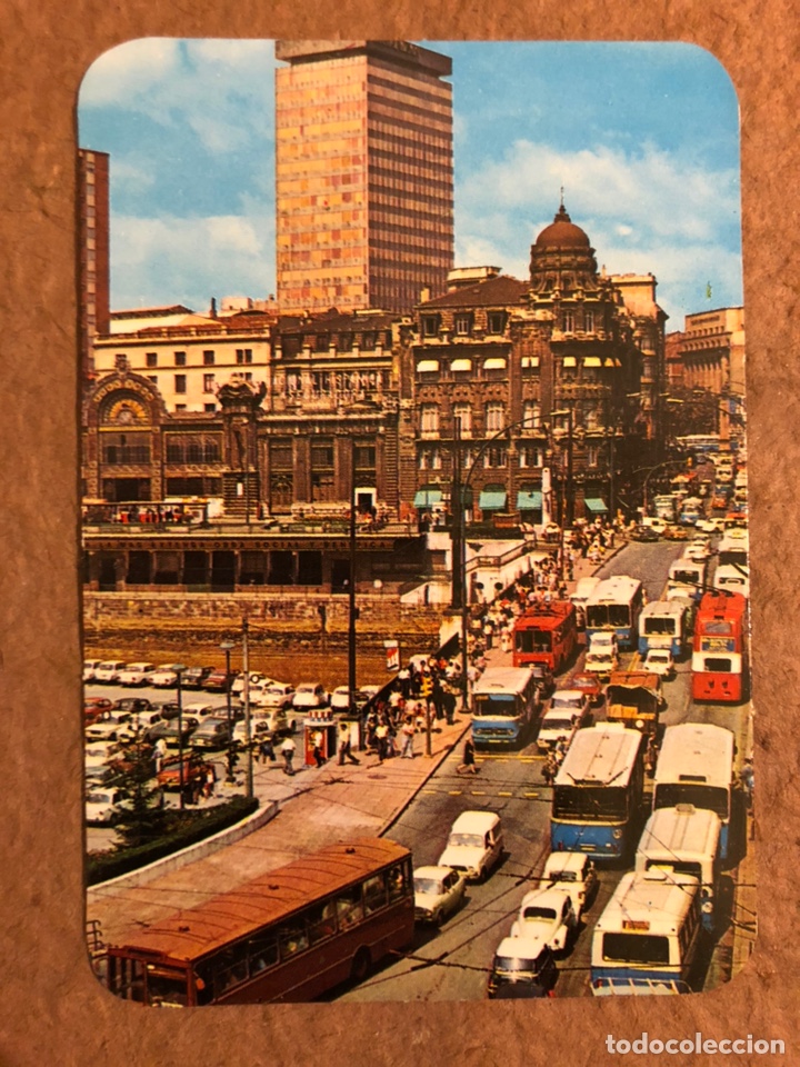 Collectionnisme Calendriers: BILBAO, PUENTE DE LA VICTORIA Y PLAZA DE ARRIAGA. CALENDARIO DE BOLSILLO DE 1975. 6,5 x 10 Cms.