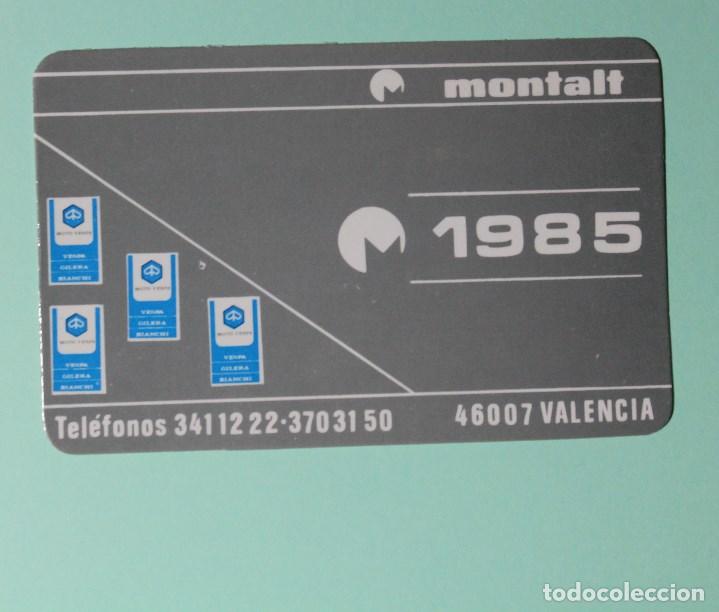 Coleccionismo Calendarios: CALENDARIO DE BOLSILLO. NO FOURNIER. A&Ntilde;O 1985. MONTALT. VALENCIA. LOGOTIPOS VESPA. MOTO.