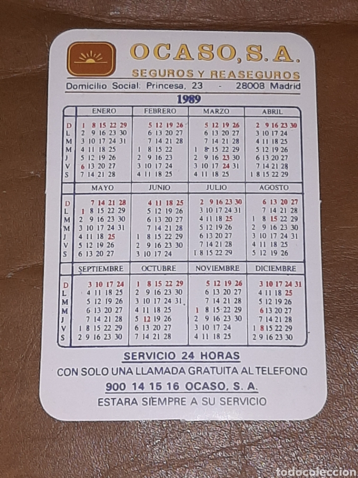 Calendario De Bolsillo Publicitario Seguros Oca Comprar Calendarios Antiguos En Todocoleccion 9144