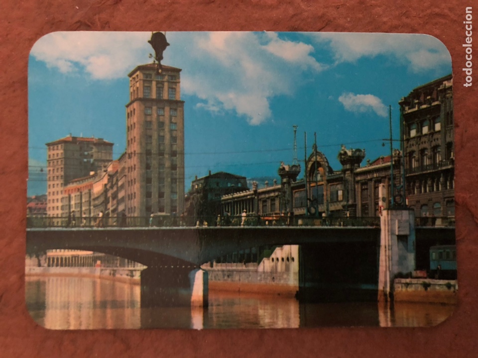 Colecionismo Calend&aacute;rios: 3. BILBAO, R&Iacute;A PUENTE DE LA VICTORIA. CALENDARIO DE BOLSILLO DE 1977. 6,5 x 10 Cms.