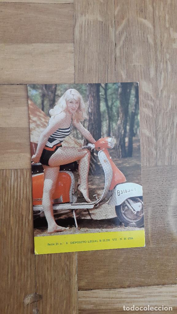 Collectables Calendars: CALENDARIO SERIE 21 N&ordm; 8. CHICA CON MOTO VESPA. CO&Ntilde;AC DUFF GORDON A&Ntilde;O 1966. VER FOTOS