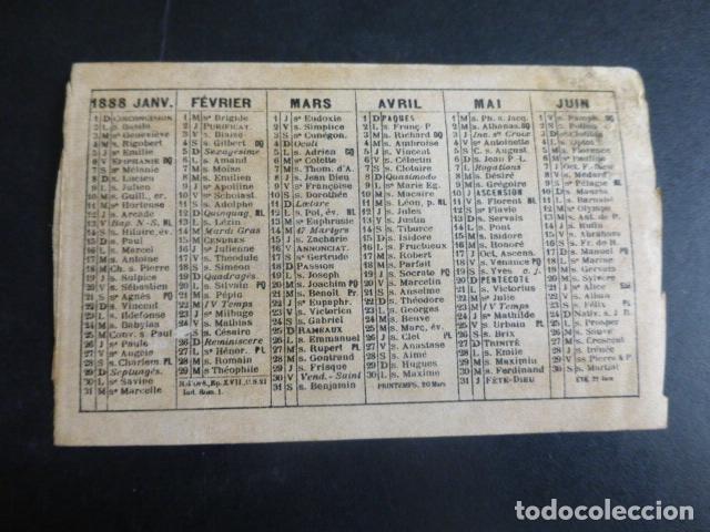 Coleccionismo calendarios: CALENDARIO BOLSILLO 1888 - Foto 1