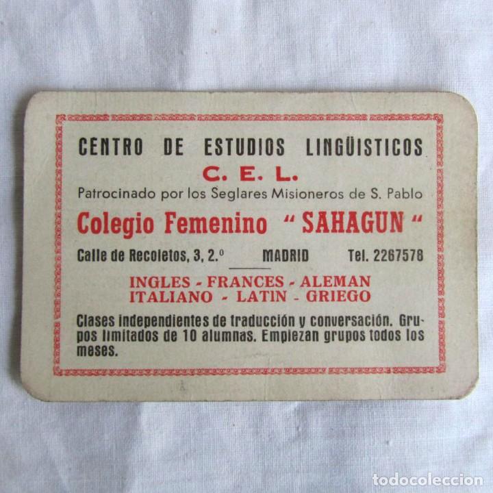 Collectables Calendars: Calendario de bolsillo 1961 Centro de Estudios Lingu&iacute;sticos C.E.L. Colegio femenino Sahagun Madrid