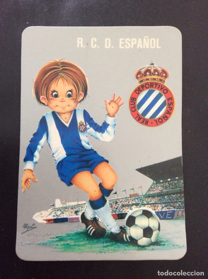 Coleccionismo calendarios: Calendario 1977 Real Club Deportivo Espa&ntilde;ol de f&uacute;tbol Reclamos Kaybem Alicante
