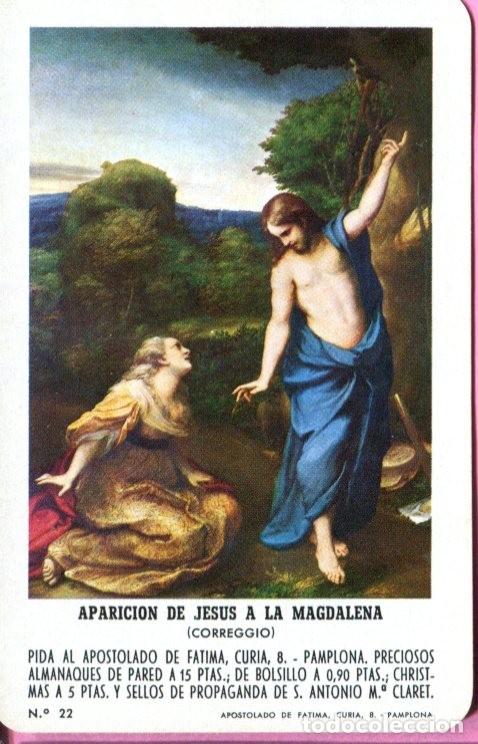 Coleccionismo calendarios: CALENDARIO FOURNIER  APOSTOLADO DE FATIMA N&ordm; 22 APARICION DE JESUS A LA MAGDALENA A&Ntilde;O 1971