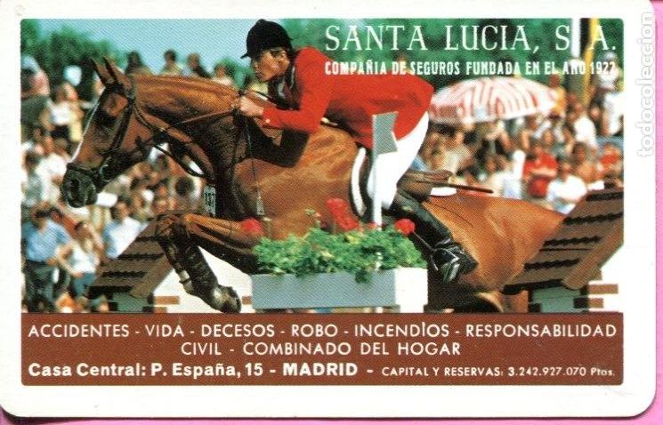 Coleccionismo calendarios: CALENDARIO FOURNIER SANTA LUCIA EQUITACION A&Ntilde;O 1982