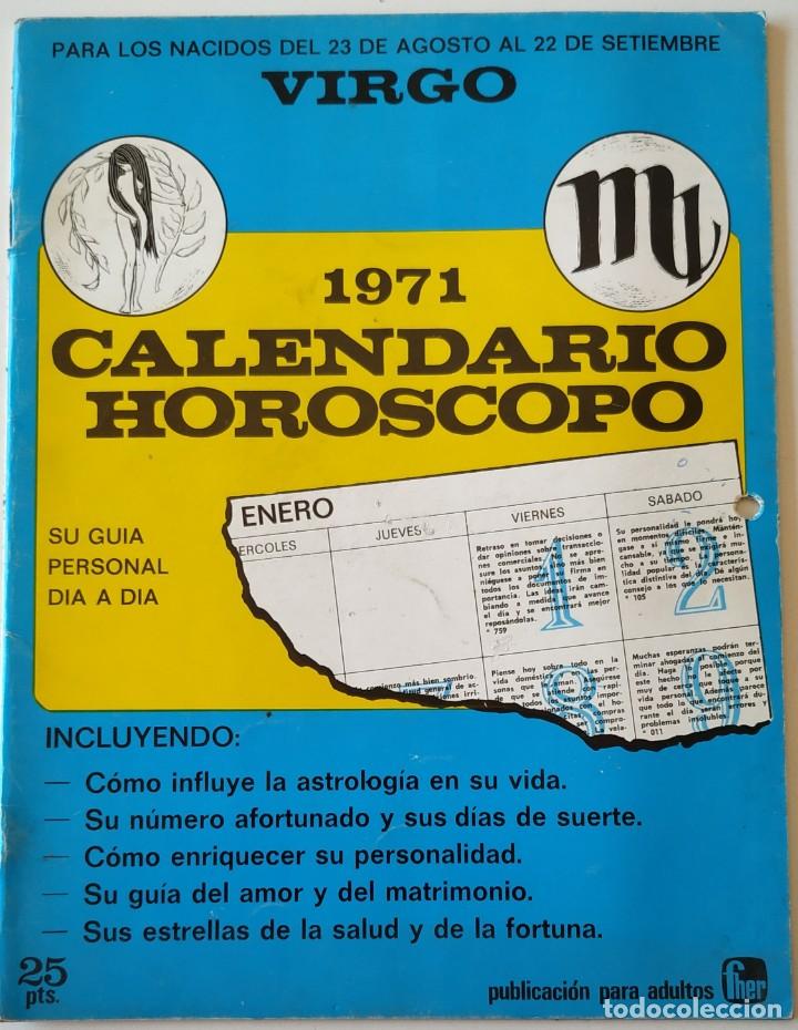 Colecionismo Calend&aacute;rios: CALENDARIO HOR&Oacute;SCOPO 1971 Virgo Publicaci&oacute;n para adultos FHER