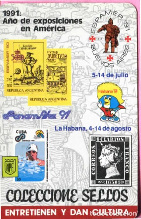 Coleccionismo calendarios: CALENDARIO FOURNIER A&Ntilde;O 1991 - FILATELIA JIMENEZ Y MUGICA, S.A. - COLECCIONE SELLOS