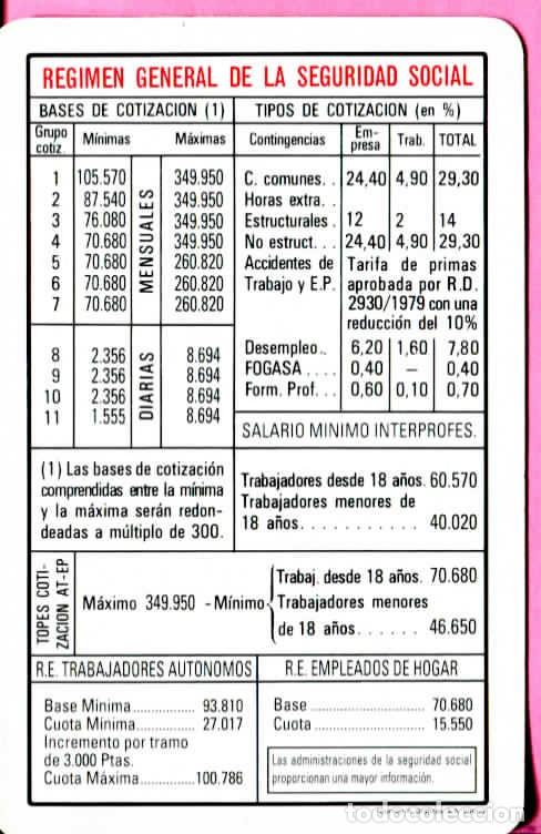 Coleccionismo calendarios: CALENDARIO FOURNIER. TESORER&Iacute;A GENERAL DE LA SEGURIDAD SOCIAL. A&Ntilde;O 1994