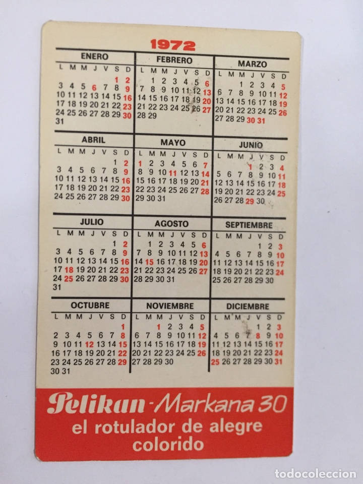 Coleccionismo calendarios: Calendario pel&iacute;kan 1972 - Foto 2