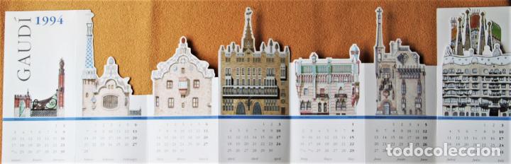 Coleccionismo calendarios: CALENDARIO GAUDI 1994. 12 EDIFICIOS DE GAUDI TROQUELADOS. - Foto 2
