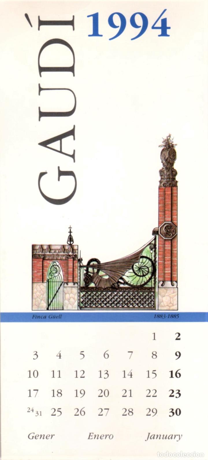 Coleccionismo calendarios: CALENDARIO GAUDI 1994. 12 EDIFICIOS DE GAUDI TROQUELADOS. - Foto 1