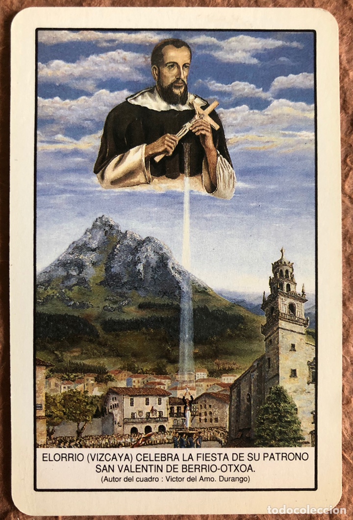 Sammeln von Kalendern: ELORRIO, FIESTA PATRONO VALENT&Iacute;N DE BERRIO-OTXOA. CALENDARIO HERACLIO FOURNIER DE 1996.