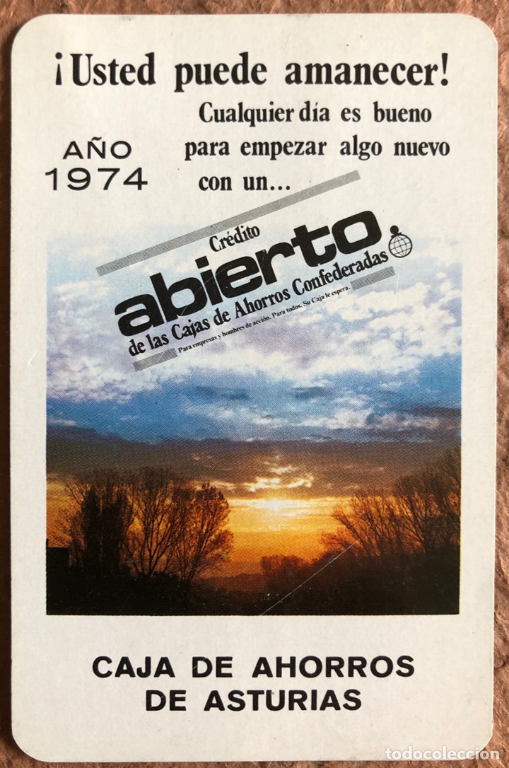 Colecionismo Calend&aacute;rios: CAJA DE AHORROS DE ASTURIAS. CALENDARIO HERACLIO FOURNIER DE 1974.