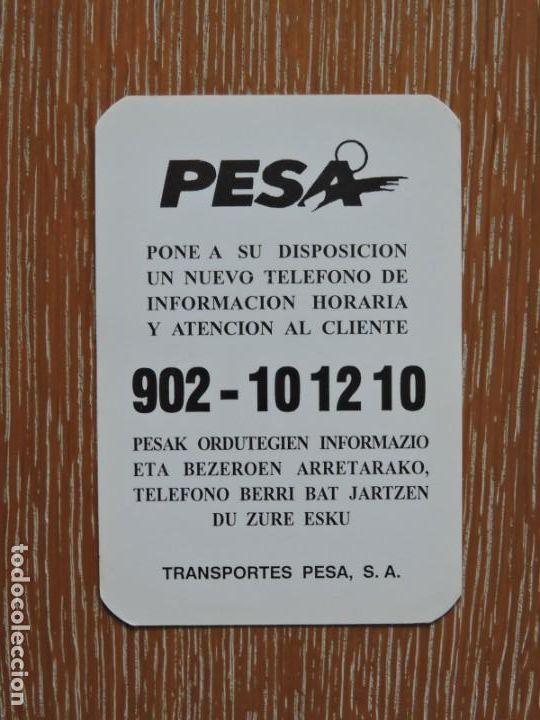 Coleccionismo calendarios: Calendario Bolsillo - A&Ntilde;O 1996 - TRANSPORTES PESA - AUTOBUS - AUTOCAR