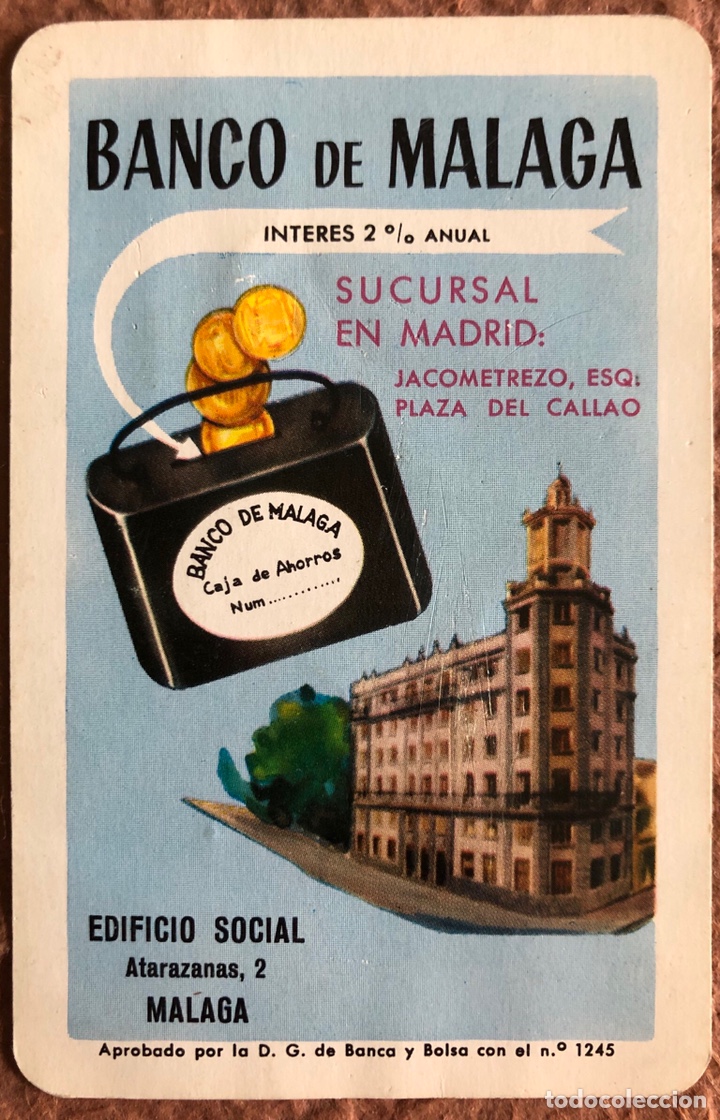 Sammeln von Kalendern: BANCO DE M&Aacute;LAGA (SUCURSAL EN MADRID). CALENDARIO HERACLIO FOURNIER DE 1967.