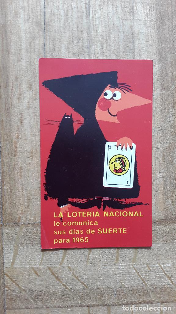 Coleccionismo calendarios: CALENDARIO PUBLICITARIO LOTERIA NACIONAL A&Ntilde;O 1965. VER FOTOS
