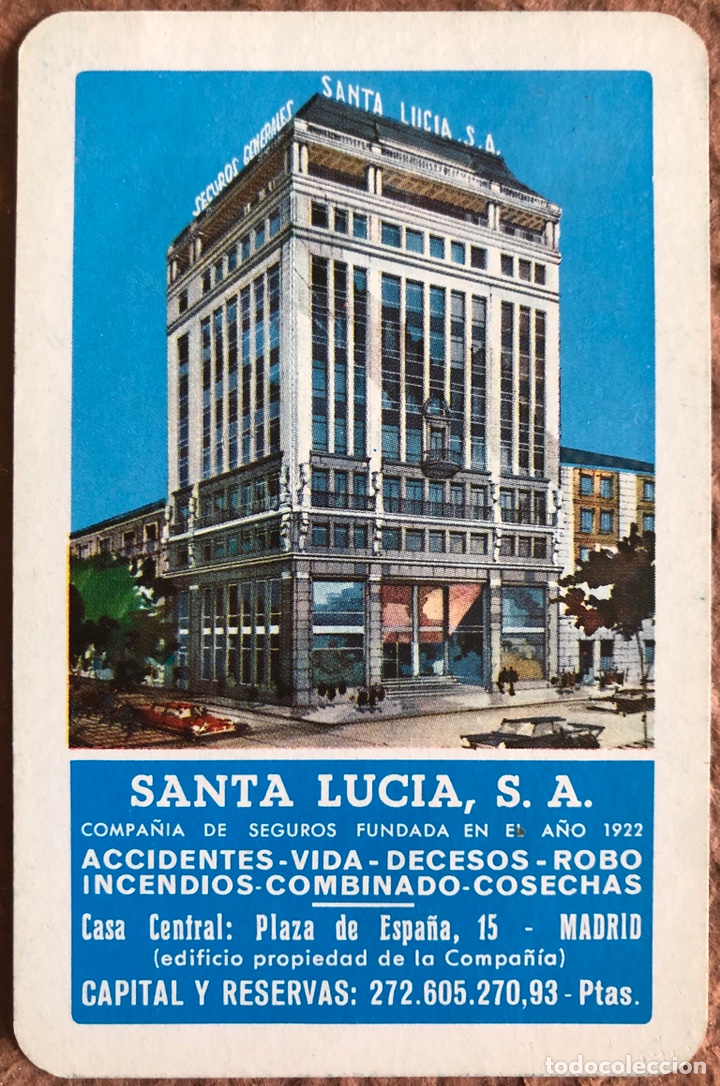 Sammeln von Kalendern: SANTA LUC&Iacute;A COMPA&Ntilde;&Iacute;A DE SEGUROS. CALENDARIO HERACLIO FOURNIER DE 1970.