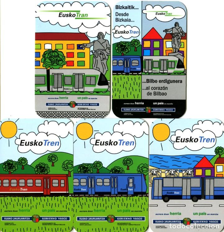 Coleccionismo calendarios: 5 CALENDARIOS DE BOLSILLO PUBLICITARIOS A&Ntilde;O 2004 TRENES - EUSKOTREN - GOBIERNO VASCO