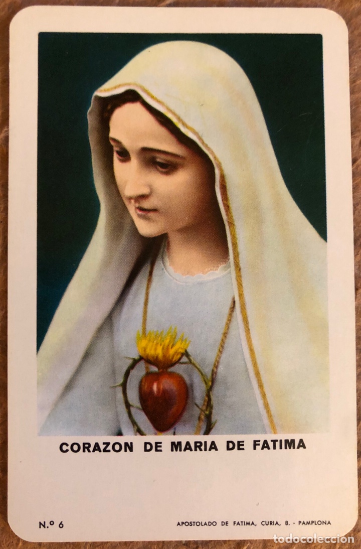 Sammeln von Kalendern: CORAZ&Oacute;N DE MAR&Iacute;A DE F&Aacute;TIMA. CALENDARIO HERACLIO FOURNIER DE 1973. N&deg; 6.