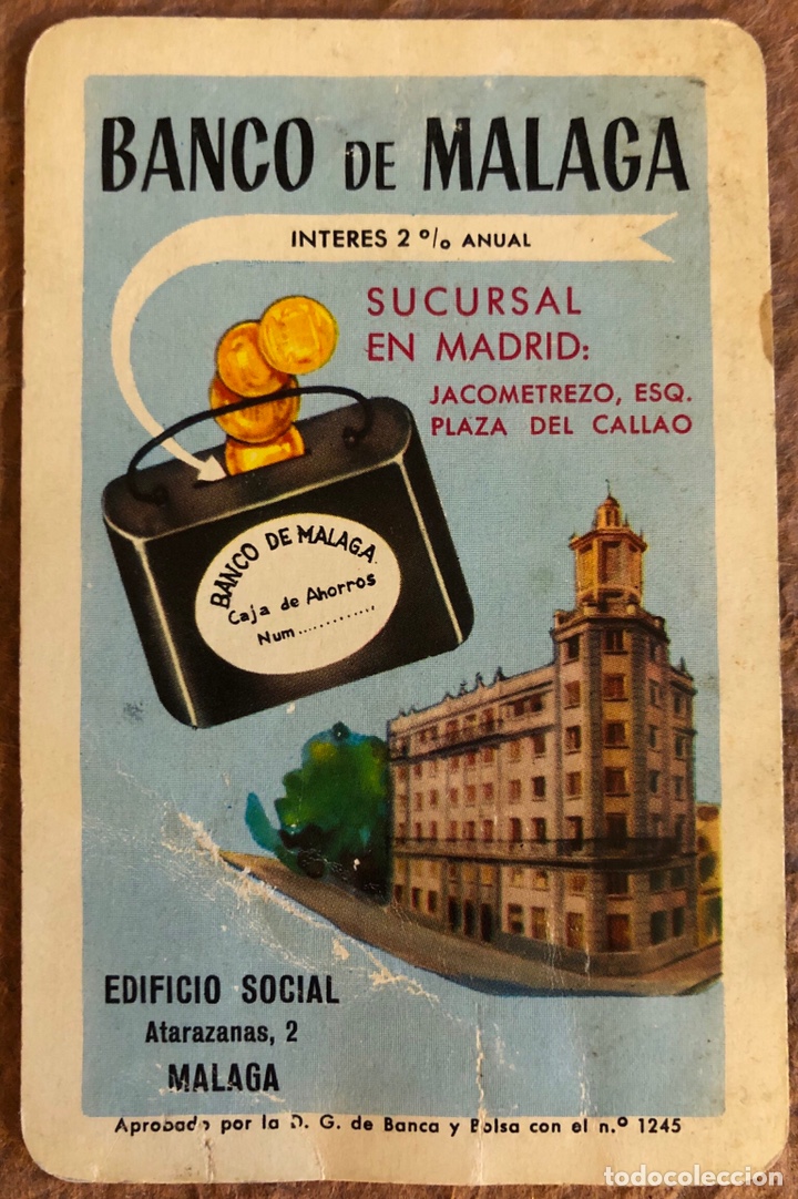 Collezionismo Calendari: BANCO DE M&Aacute;LAGA. CALENDARIO HERACLIO FOURNIER DE 1966.