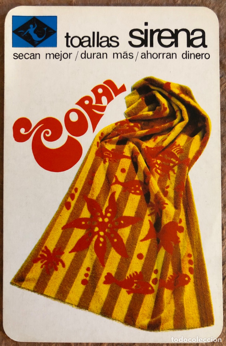 Collezionismo Calendari: TOALLAS SIRENA. CALENDARIO HERACLIO FOURNIER DE 1969.