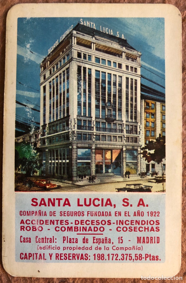 Colecionismo Calend&aacute;rios: SEGUROS SANTA LUC&Iacute;A. CALENDARIO HERACLIO FOURNIER DE 1969.