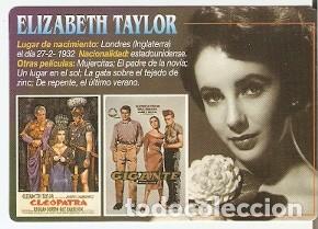 Coleccionismo Calendarios: Calendario a&ntilde;o 2001. Elizabeth Taylor. ref. 11-01wcb48