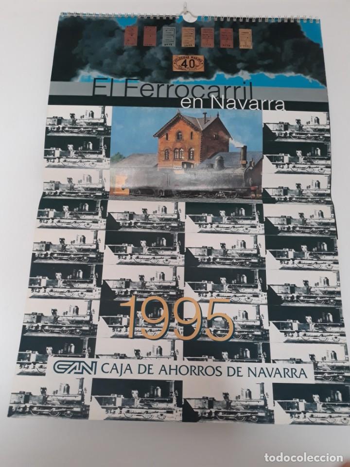 Collezionismo Calendari: CALENDARIO DE PARED EL FERROCARRIL EN NAVARRA 1995