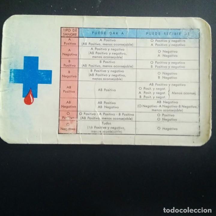 Colecionismo Calend&aacute;rios: CALENDARIO BOLSILLO - CRUZ ROJA - TIPO DE SANGRE 1979 - TC1