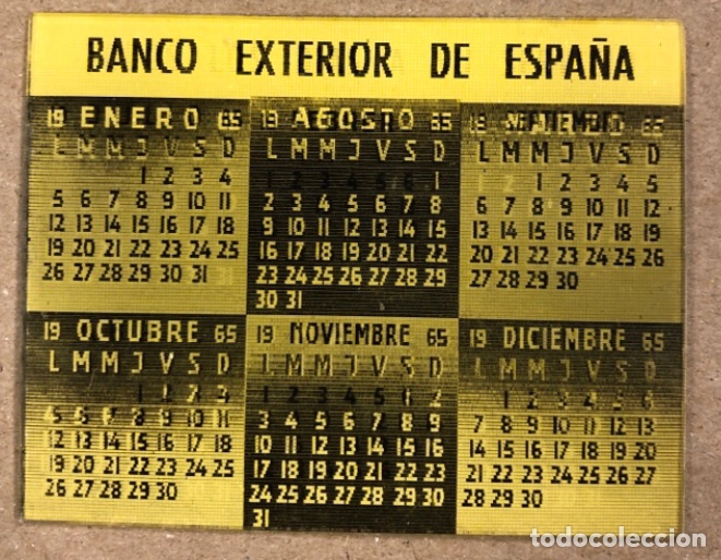 Coleccionismo calendarios: BANCO EXTERIOR DE ESPA&Ntilde;A (CARRERA SAN JER&Oacute;NIMO, MADRID). CALENDARIO HOLOGR&Aacute;FICO DE 1965