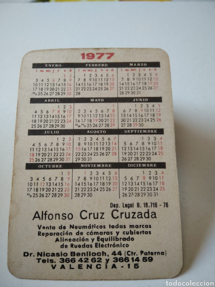 CALENDARIO BOLSILLO CHICAS 1977