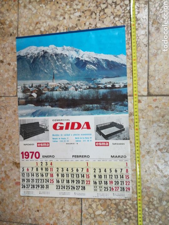 Coleccionismo calendarios: Calendario pared 1970 comercial gida esma tapizados