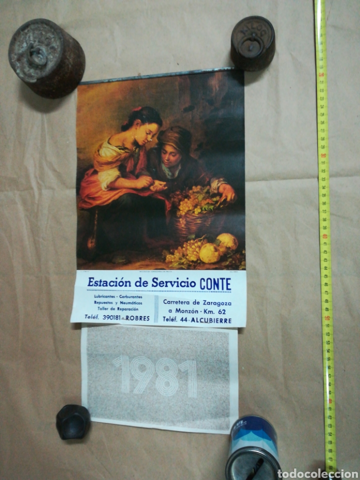 Coleccionismo calendarios: Calendario estaci&oacute;n servicio cont&eacute; robres alcubierre 1981