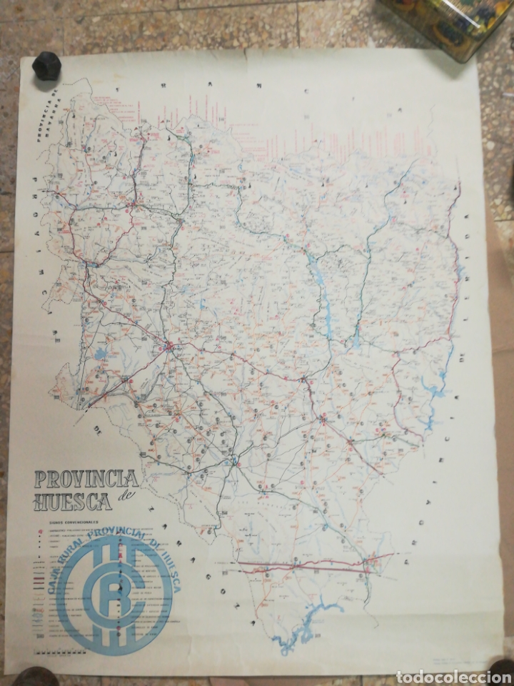 Coleccionismo calendarios: Gran mapa provincia de huesca Caja rural provincial
