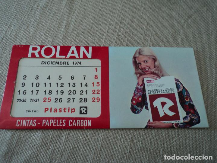 Colecionismo Calend&aacute;rios: CALENDARIO SOBRE MESA ROLAN PAPELES CARBON CINTAS 1974 med. 19 x 8,5 cm