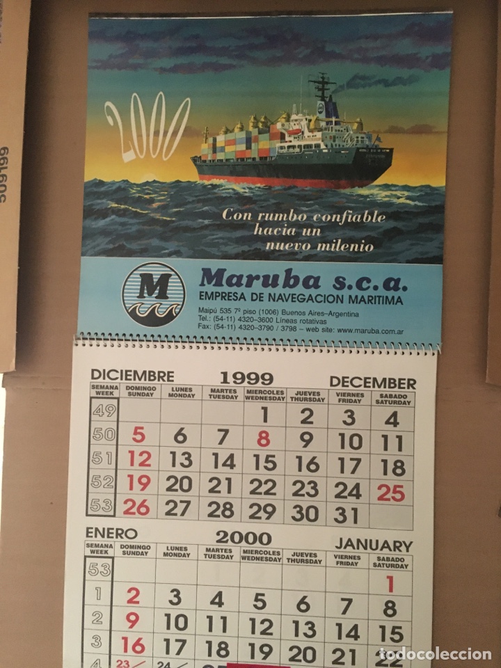 Coleccionismo calendarios: Almanaque naviera 1999, nuevo - Foto 1