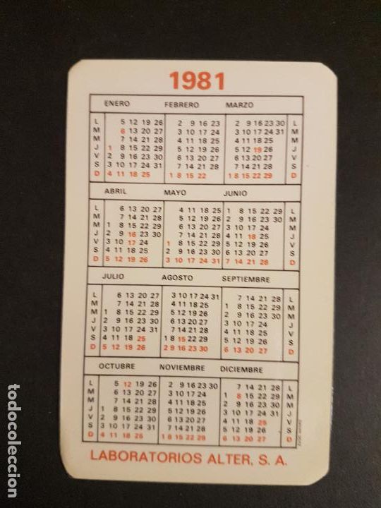 Coleccionismo calendarios: CALENDARIO DE BOLSILLO NUTRIBEN 1981 - Foto 2