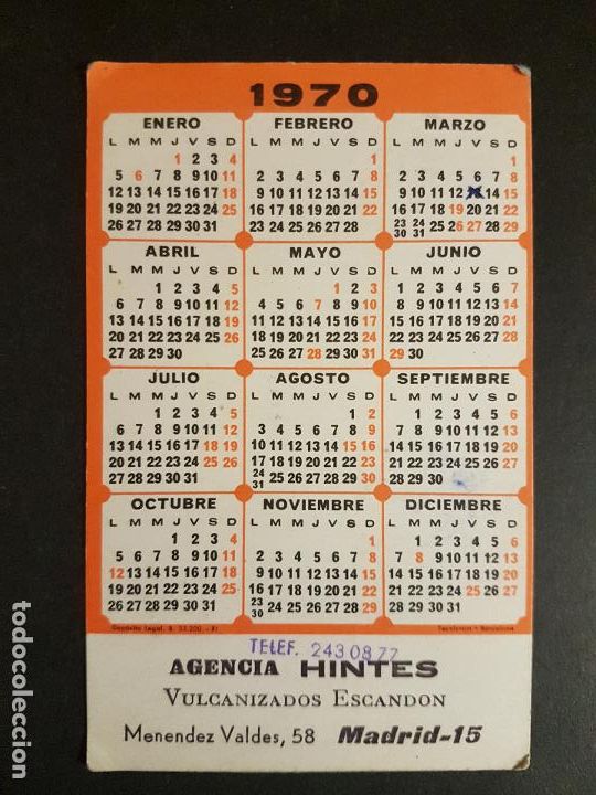 Coleccionismo calendarios: CALENDARIO DE BOLSILLO CHICA 1970 - Foto 2