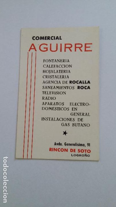 Collectionnisme Calendriers: CALENDARIO COMERCIAL AGUIRRE 1966 RINCON DE SOTO LA RIOJA. TDKP16