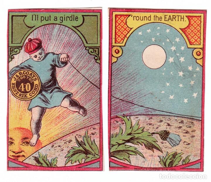 Coleccionismo Calendarios: Raro calendario D&igrave;ptico Ni&ntilde;o Sol Luna Estrellas Hilo, J & P Coats. A&ntilde;o 1881 aa