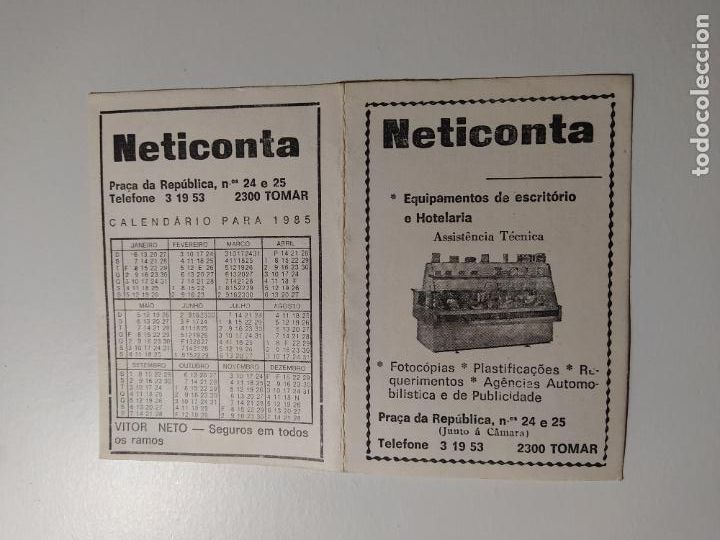 Collectionnisme Calendriers: CALENDARIO NETICONTA. TOMAR PORTUGAL. A&Ntilde;O 1985 TDKP16