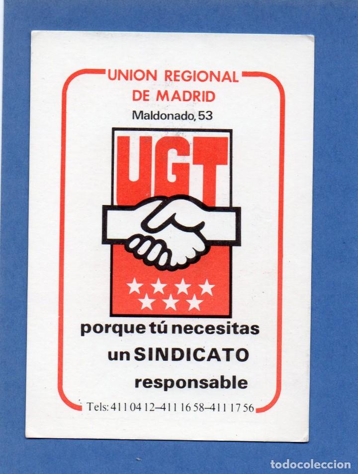 Colecionismo Calend&aacute;rios: Calendario de Publicidad 1985 - UGT. - UNION REGIONAL DE MADRID