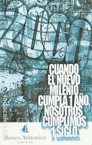 Coleccionismo Calendarios: CALENDARIO bolsillo - A&Ntilde;O 2000 - BANCO ATLANTICO
