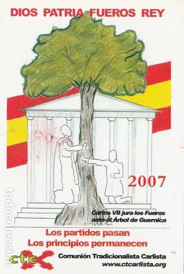 Coleccionismo Calendarios: CALENDARIO bolsillo - A&Ntilde;O 2007 - C T C - COMUNION TRADICIONALISTA CARLISTA - ARBOL DE GUERNICA
