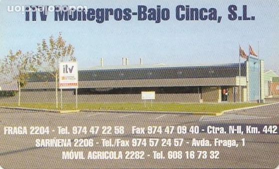 Collezionismo Calendari: CALENDARIO bolsillo -A&Ntilde;O 2004 - ITV MONEGROS BAJO CINCA - FRAGA - SARI&Ntilde;ENA