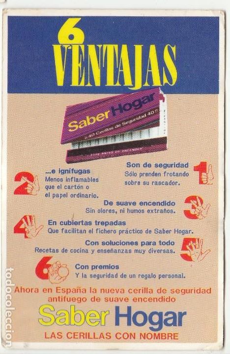 Collezionismo Calendari: CALENDARIO bolsillo - A&Ntilde;O 1988 - CERILLAS SABER HOGAR - GENERAL FOSFORERA S A -